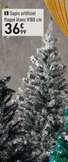 Conforama Sapin artificiel floqué blanc h180 cm offre