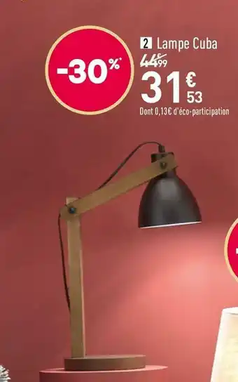 Conforama Lampe cuba offre