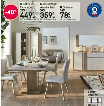 Conforama Buffet 4 portes 1 tiroir aston offre