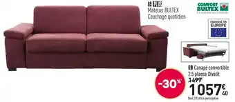 Conforama Canapé convertible 2.5 places divalit offre
