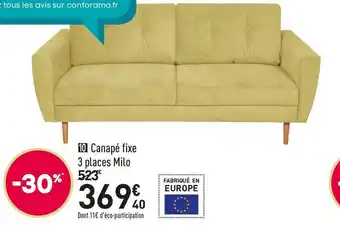 Conforama Canapé fixe 3 places milo offre