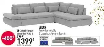 Conforama Canape d'angle convertible alina 2 offre
