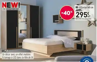 Conforama Lit curtys 140x190 cm offre