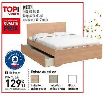 Conforama Lit 140x190 cm tempo offre