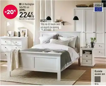 Conforama Lit harlington 140x190 cm offre