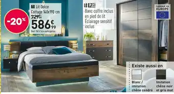 Conforama Cottage lit dolce 140x190 cm offre