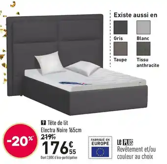 Conforama Tête de lit electra noire 165cm offre