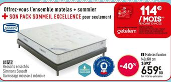 Conforama Matelas ressorts ensachés évasion offre