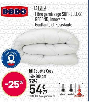 Conforama Dodo couette cosy 140x200 cm dodo offre