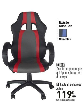 Conforama Fauteuil de bureau aston offre