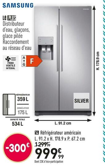 Conforama Réfrigérateur américain offre