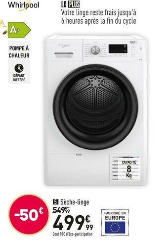 Conforama Whirlpool sèche-linge fftd m11 8x1b fr offre