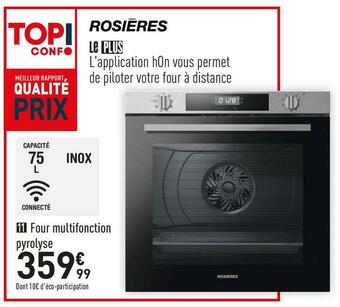 Conforama Rosières four multifonction pyrolyse rfvs75wifi offre