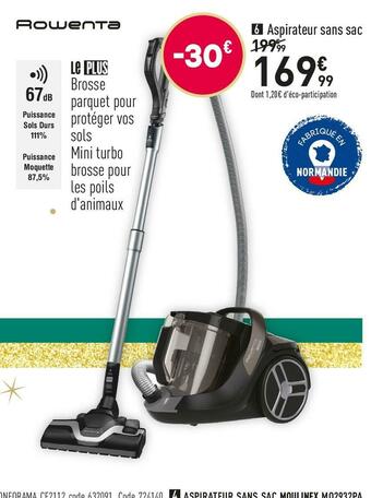 Rowenta aspirateur sans sac ro7260ea