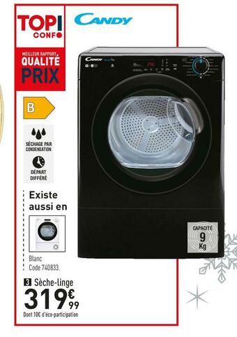 Conforama Candy sèche-linge csoe c9dbgb-47 offre