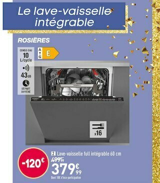 Rosieres lave-vaisselle full intégrable rlf2dc77-47/e