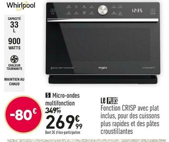 Conforama Whirlpool micro-ondes multifonction mwp339sb offre