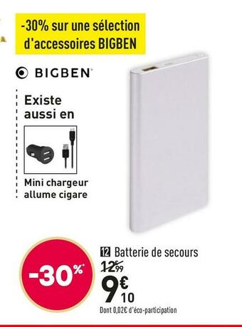 Conforama Bigben batterie de secours connected wowpb4000s 1 offre