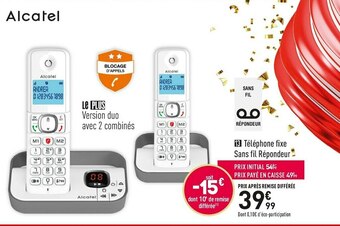 Conforama Alcatel téléphone fixe sans fil répondeur offre
