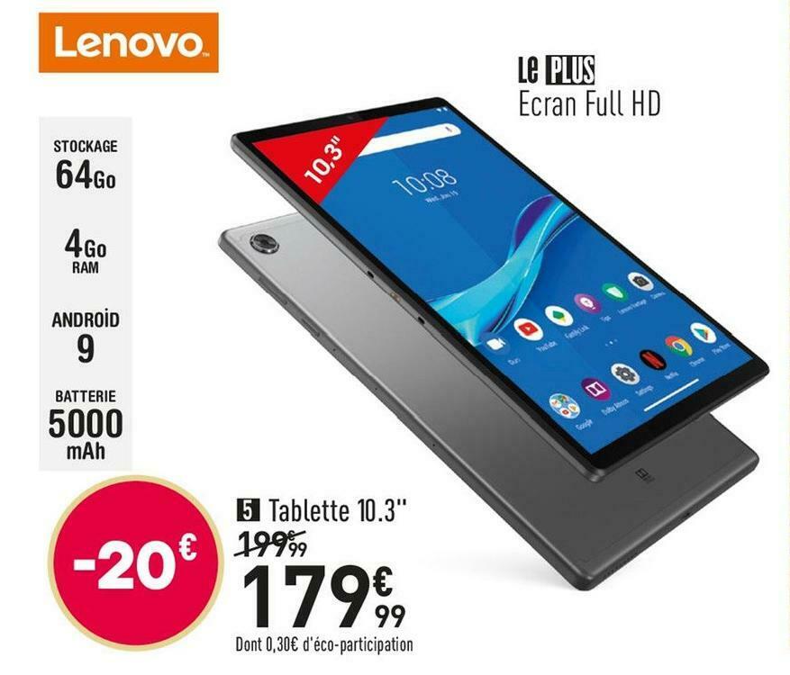 Promo Lenovo tablette 10.3" tab m10 plus chez Conforama