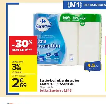 Carrefour Market CARREFOUR ESSENTIAL Essuie-tout ultra absorption offre