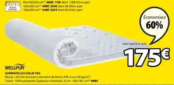 JYSK Surmatelas Gold T60 offre