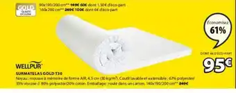 JYSK Surmatelas Gold T30 offre