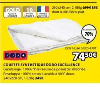 JYSK Couette Synthétique Dodo Excellence offre