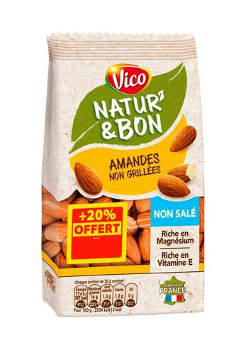 Match Vico amandes non grillées et non salées offre