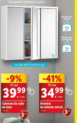 Lidl Armoire de toilette miroir offre