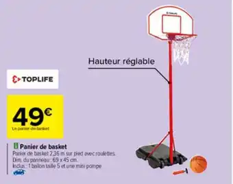 Carrefour Panier De Basket Toplife offre
