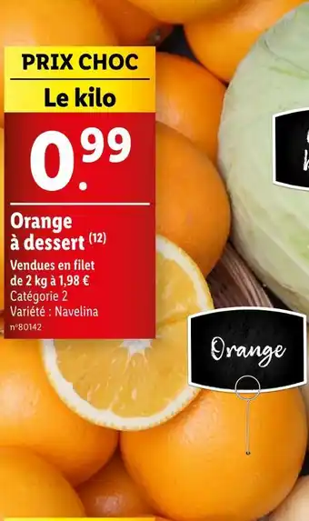 Lidl Orange à dessert offre