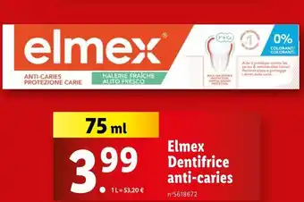 Lidl elmex Dentifrice anti-caries offre