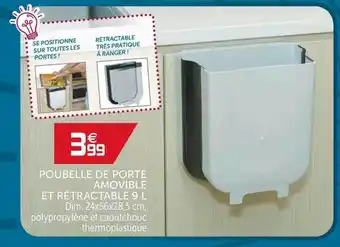 Gifi Poubelle De Porte Amovible Et Rétractable 9l offre