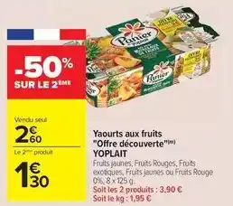 Carrefour Drive Yoplait - yaourts aux fruits offre découverte offre