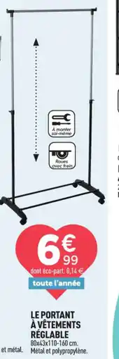 Centrakor Le portant à vêtements réglable offre