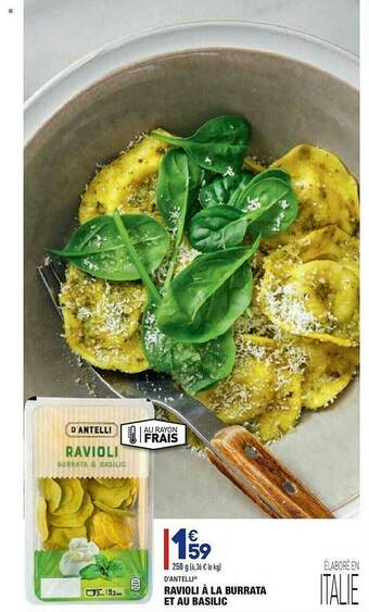 ALDI Ravioli à La Burrata Et Au Basilic offre