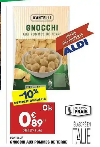 ALDI Gnocchi Aux Pommes De Terre D'antelli offre