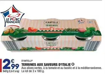 ALDI Terrines Aux Saveurs D'italie D'antelli offre