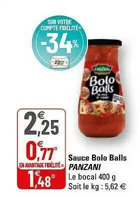G20 Sauce Bolo Balls Panzani offre
