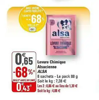 G20 Levure Chimique Alsacienne Alsa offre