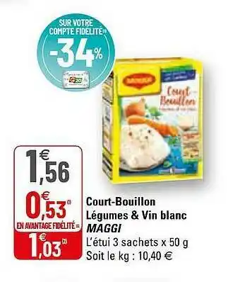 Court-bouillon Légumes & Vin Blanc Maggi