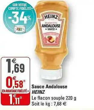 G20 Sauce Andalouse Heinz offre