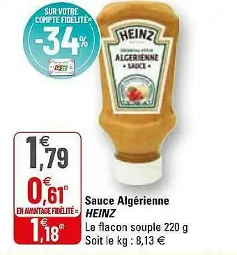 G20 Sauce Algérienne Heinz offre