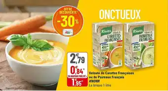 G20 Velouté De Carottes Françaises Ou De Poireaux Français Knorr offre