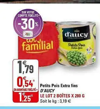 G20 Petits Pois Extra Fins D'aucy offre
