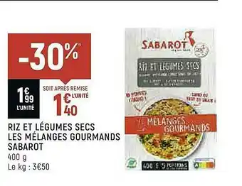 Riz Et Légumes Secs Les Mélanges Gourmands Sabarot