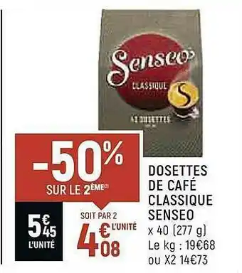 Vival Dosettes De Café Classique Senseo offre