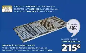 JYSK Sommier à Lattes Gold A30 Fix offre