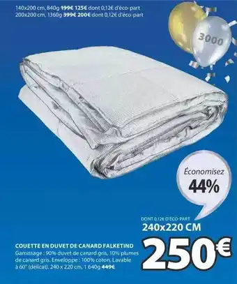 JYSK Couette En Duvet De Canard Falketind offre